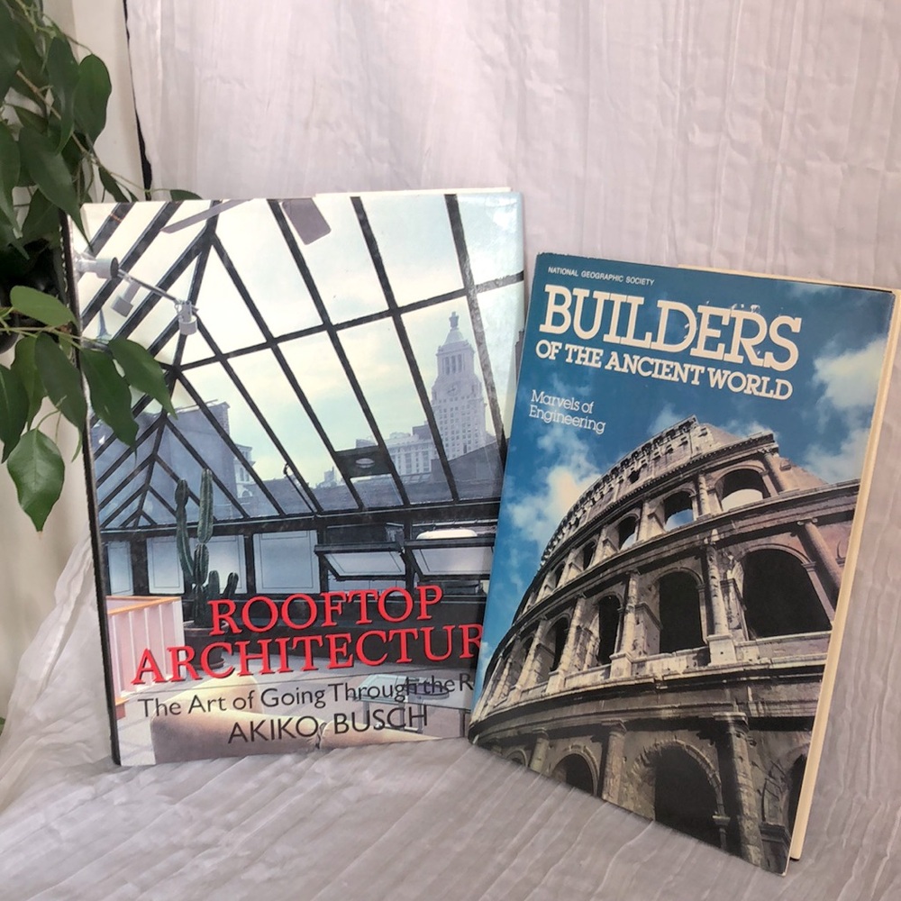 Vintage ROOFTOP ARCHITECTURE & BUILDERS OF ANCIENT WORLD hardcovers guide books